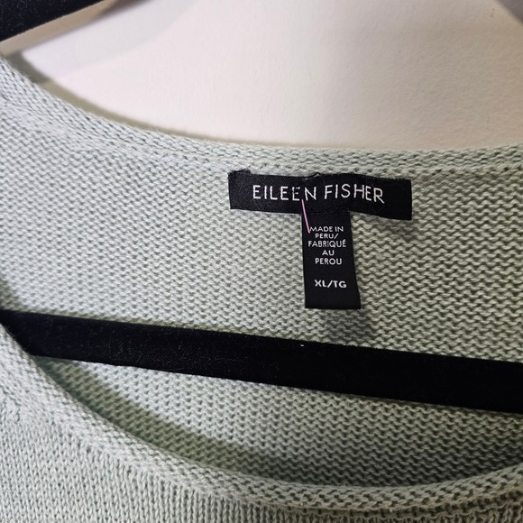Eileen Fisher XL Sage Green Organic Cotton Blend Knit Sweater Oversized Capsule - Picture 3 of 8